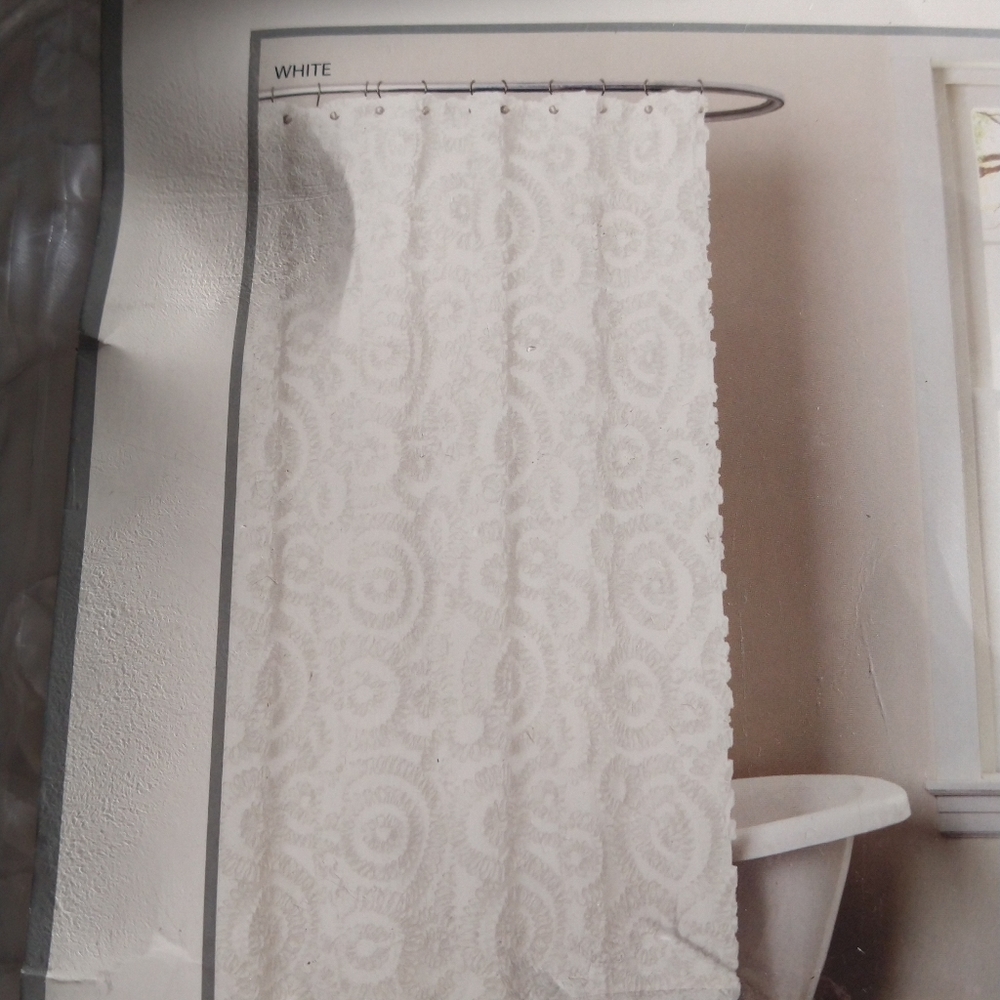 Beautiful Lace shower curtain New! Comes with free gift  Add Style To Your Bath